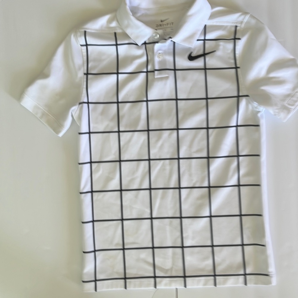 Nike Black and white polo golf shirt Boys small
